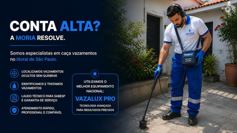 Moria especialista em conta de água alta no litoral de São Paulo